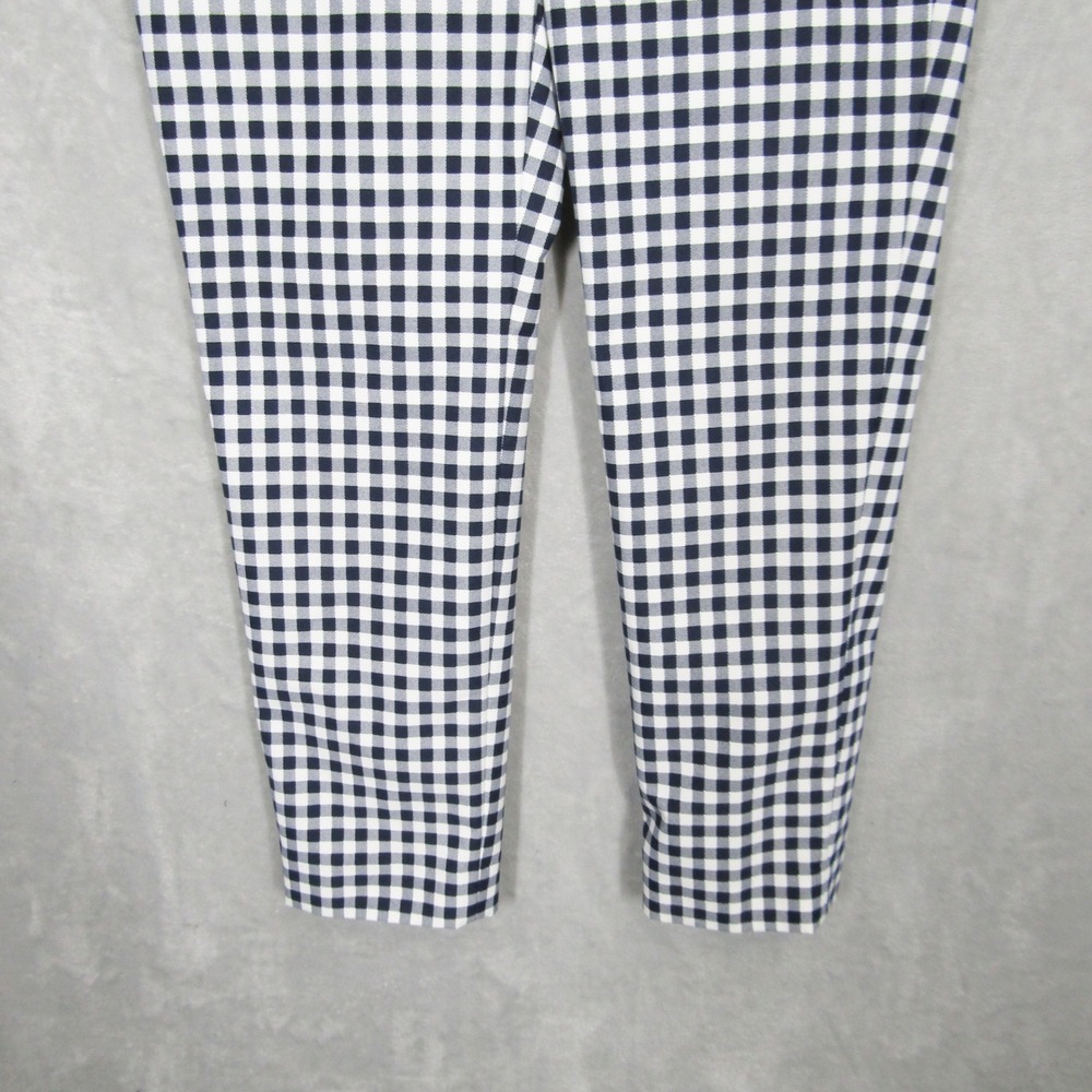 J.Crew Womens Navy Blue White Gingham Check Tapered Ankle Pants Size 8 Workwear - Picture 3 of 11